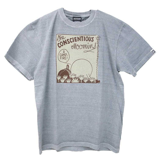 ムーミン Tシャツ ピグメント染めT-SHIRTS ムーミン＆リトルミイ GY Lサイズ 北欧 ワタナベ 半袖 キャラクター グッズ メール便可 シネマコレクション