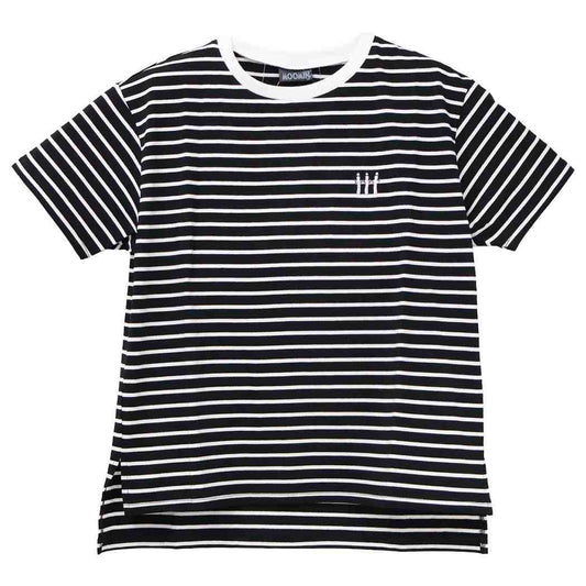 ムーミン Tシャツ ボーダー刺繍T-SHIRTS ニョロニョロ WHxBK 北欧 ワタナベ 半袖 キャラクター グッズ メール便可 シネマコレクション
