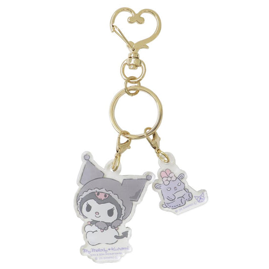 クロミ キーリング 2連アクリルキーホルダー サンリオ ワタナベ 2チャーム アクキー キャラクター グッズ メール便可 シネマコレクション