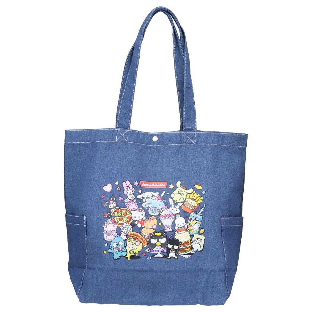 サンリオキャラクターズ トートバッグ デニムトートバッグ アメリカンダイナー サンリオ ワタナベ 手提げかばん キャラクター グッズ メール便可 シネマコレクション