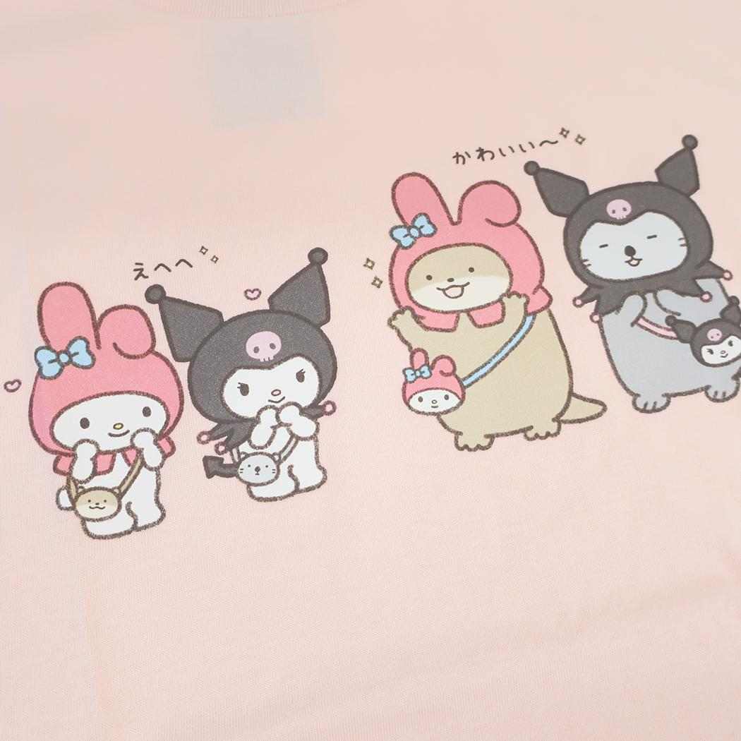 なんでもいきものxサンリオキャラクターズ Tシャツ レディース T-SHIRTS Mサイズ NMxMMKU/LPK Sanrio ワタナベ