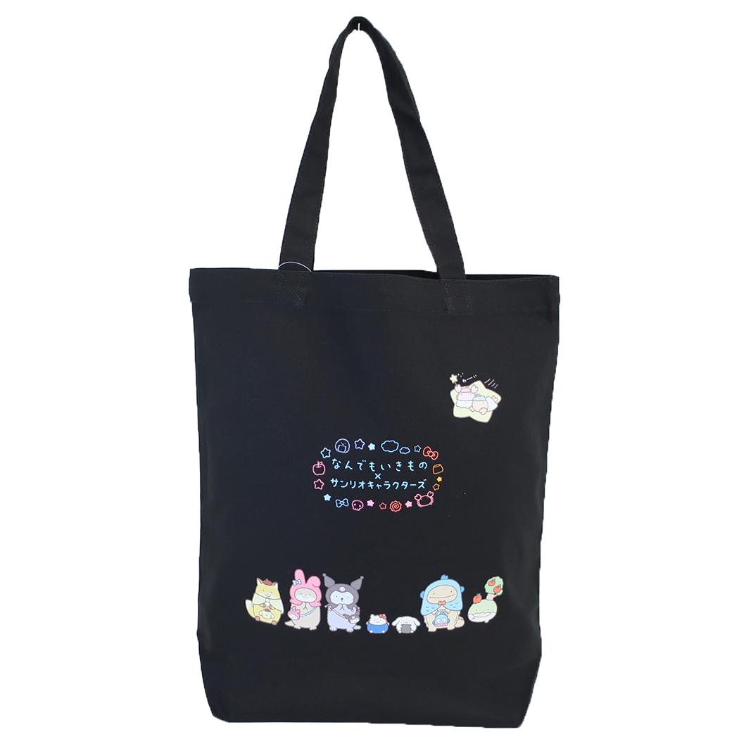なんでもいきものxサンリオキャラクターズ 手提げかばん トートバッグ ミンナ/BK Sanrio ワタナベ