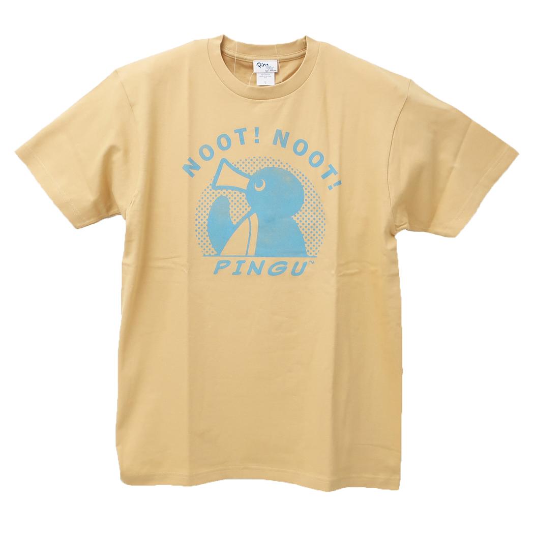 ピングー T-SHIRTS 掠れプリント Tシャツ Lサイズ NOOT/スモークイエロー Pingu ワタナベ