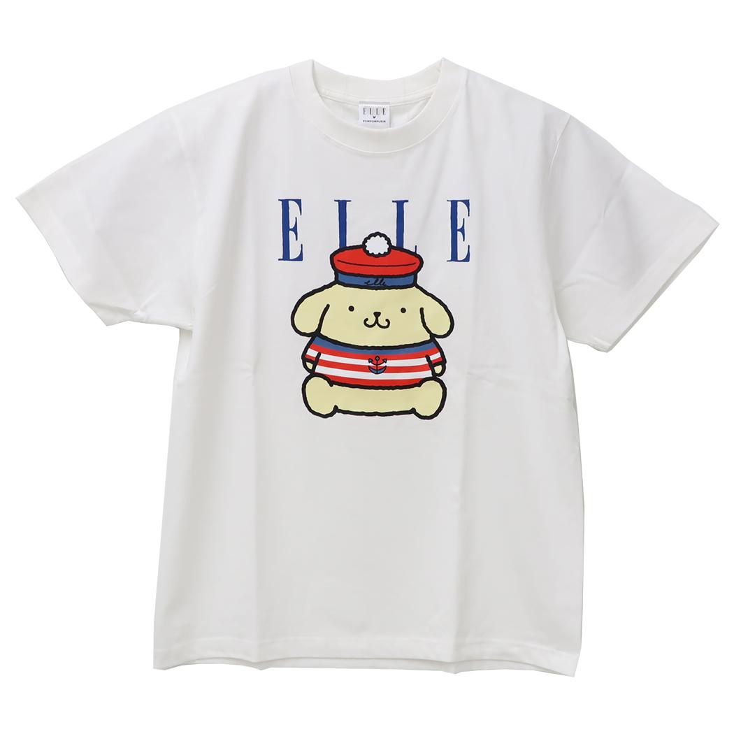 ELLExポムポムプリン T-SHIRTS プレミアムTシャツ ホワイト ワタナベ