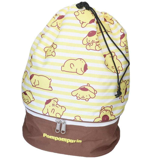 ポムポムプリン リュックバッグ 2wayバックパック サンリオ ワタナベ ボンサック 2層式 ビーチバッグ 海プール 体操服かばん キャラクター グッズ シネマコレクション