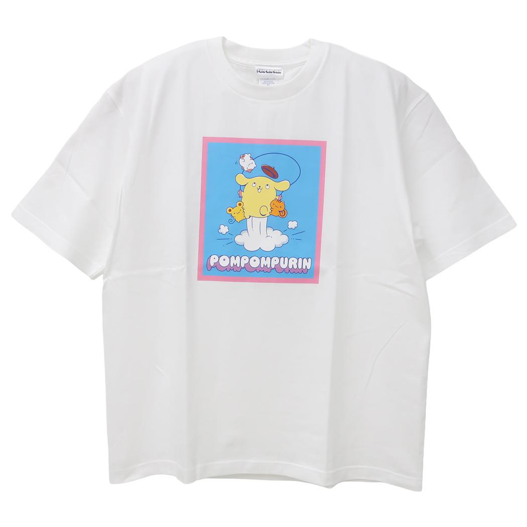ポムポムプリン Tシャツ BIG T-SHIRTS なわとび ホワイト Lサイズ サンリオ ワタナベ 半袖 キャラクター グッズ メール便可 シネマコレクション