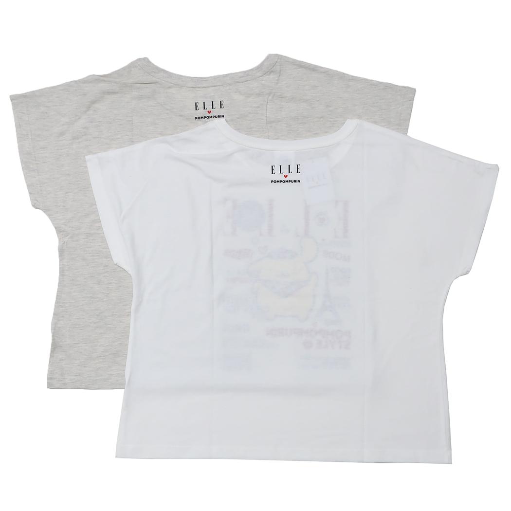 ELLExポムポムプリン Tシャツ ドルマン T-SHIRTS WH サンリオ ワタナベ