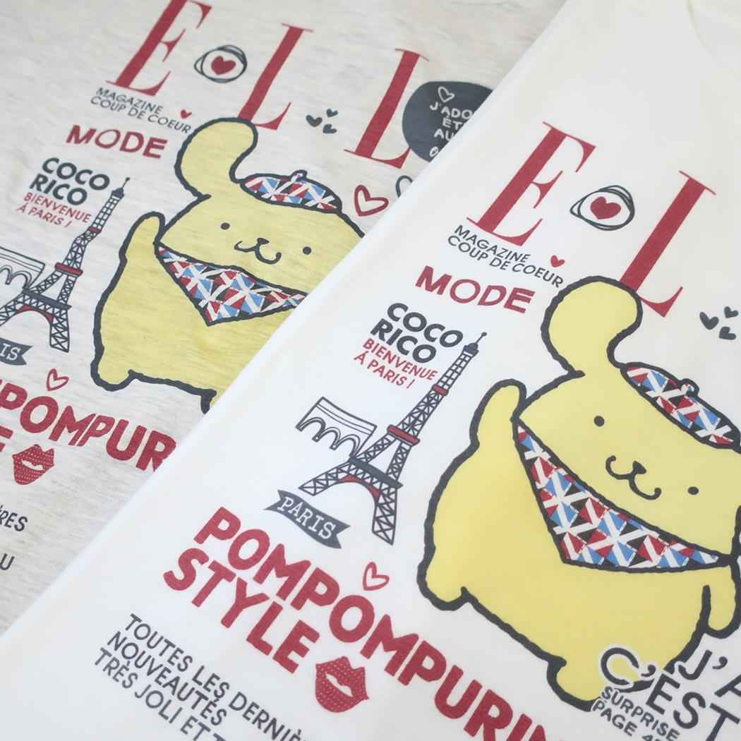 ELLExポムポムプリン Tシャツ ドルマン T-SHIRTS WH サンリオ ワタナベ