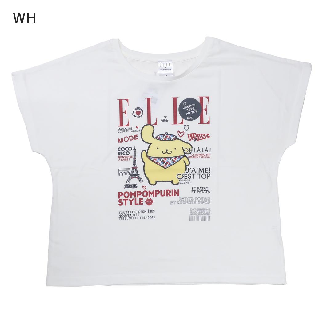 ELLExポムポムプリン Tシャツ ドルマン T-SHIRTS WH サンリオ ワタナベ