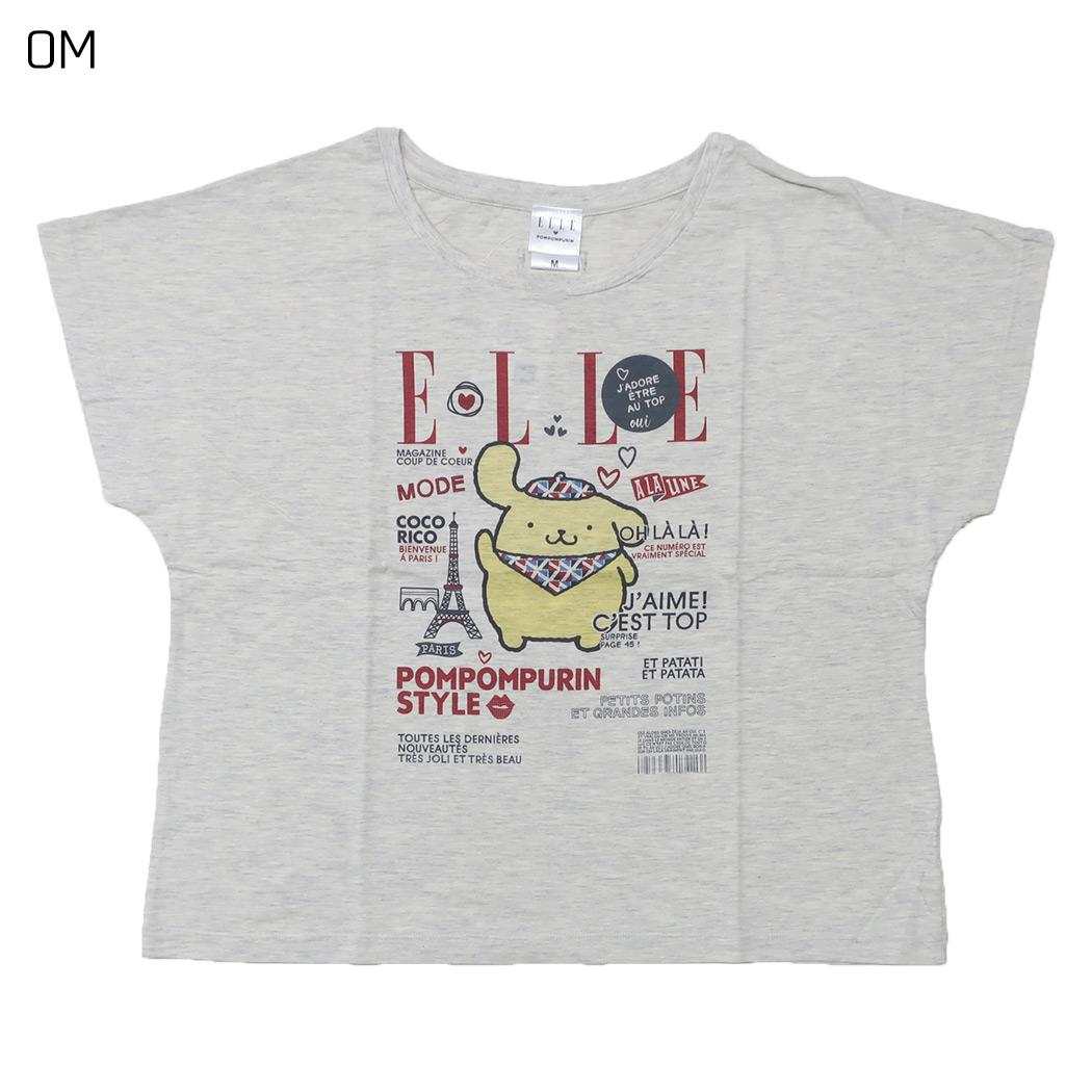 ELLExポムポムプリン Tシャツ ドルマン T-SHIRTS OM サンリオ ワタナベ