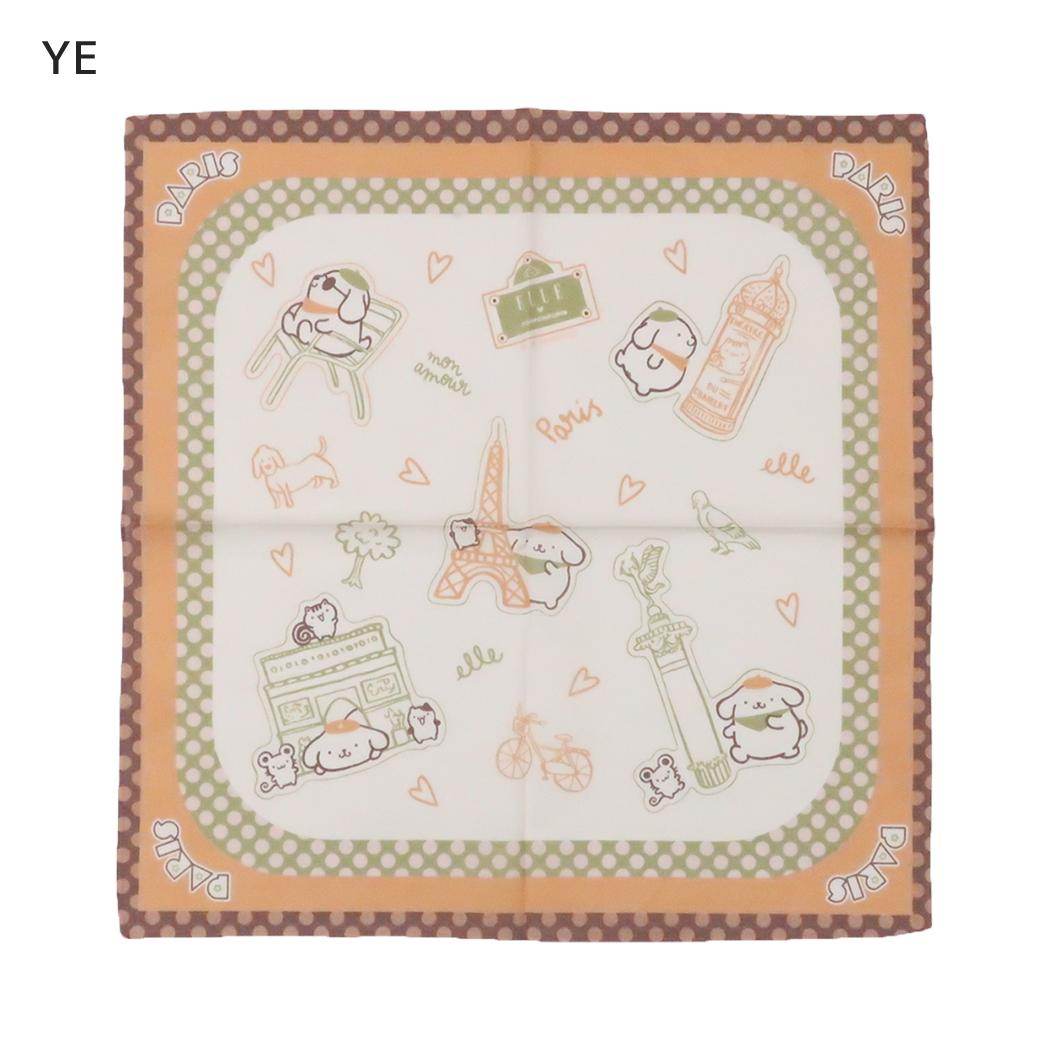 ELLExポムポムプリン 大判ハンカチ バンダナ YE サンリオ ワタナベ