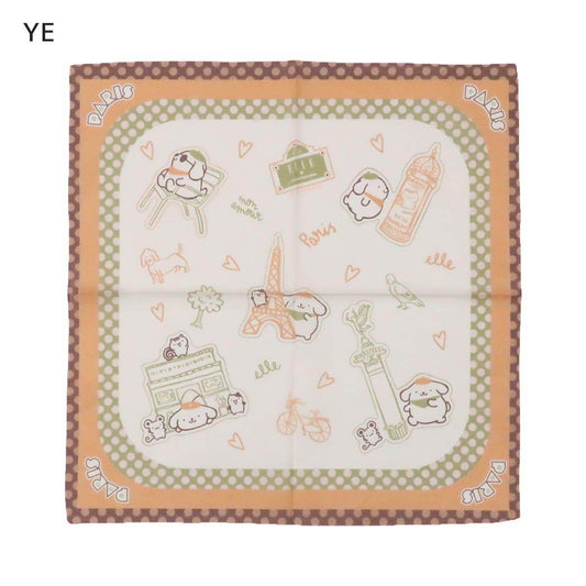 ELLExポムポムプリン 大判ハンカチ バンダナ YE サンリオ ワタナベ