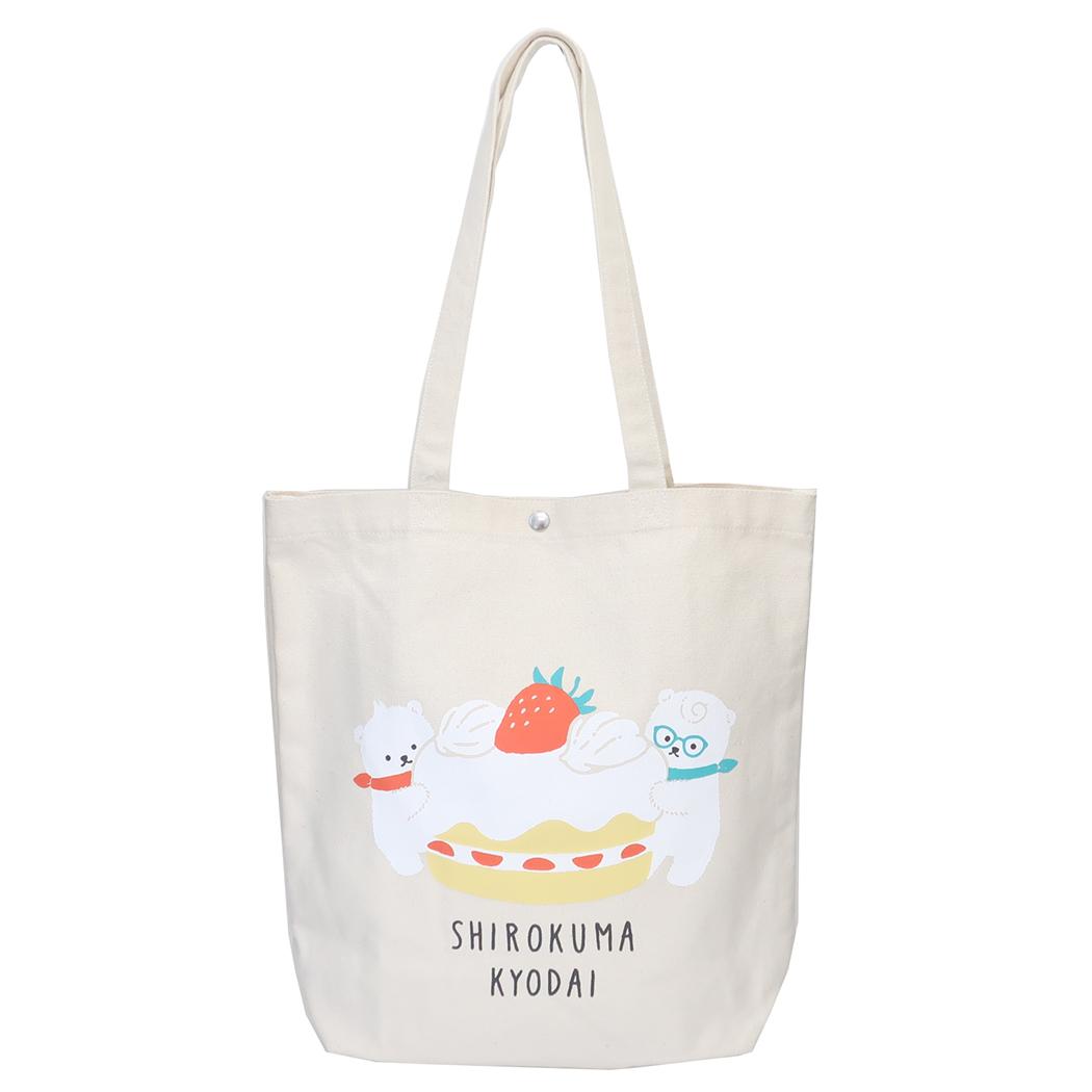 しろくまきょうだい 手提げかばん 帆布トートバッグ ケーキ NL ワタナベ サブバッグ キャンバストート 絵本キャラクター グッズ シネマコレクション