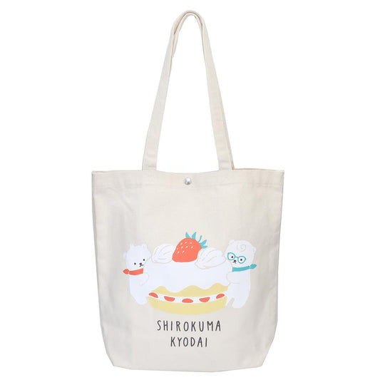 しろくまきょうだい 手提げかばん 帆布トートバッグ ケーキ NL ワタナベ サブバッグ キャンバストート 絵本キャラクター グッズ シネマコレクション
