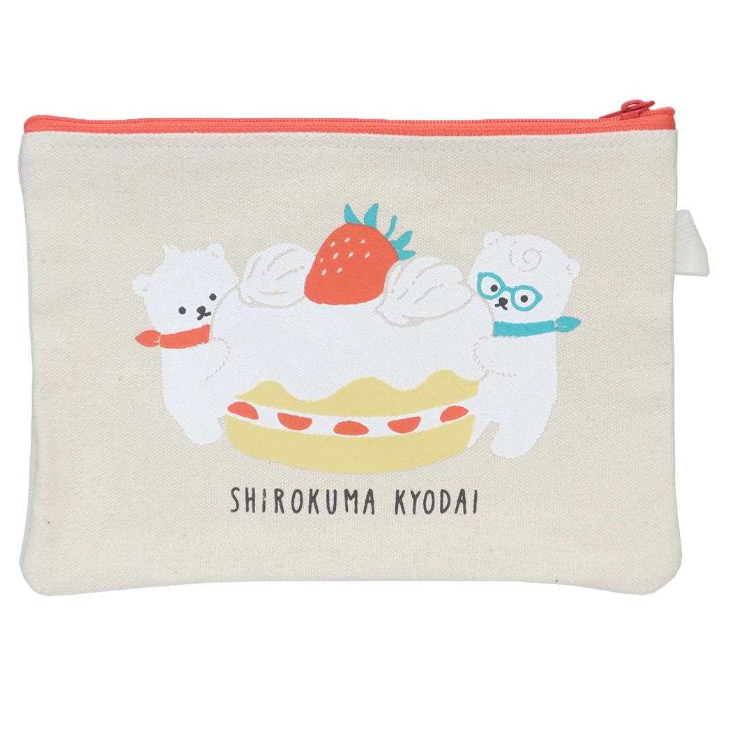 しろくまきょうだい コスメポーチ フラットポーチ ケーキ NL ワタナベ 小物入れ 化粧ポーチ 絵本キャラクター グッズ メール便可 シネマコレクション