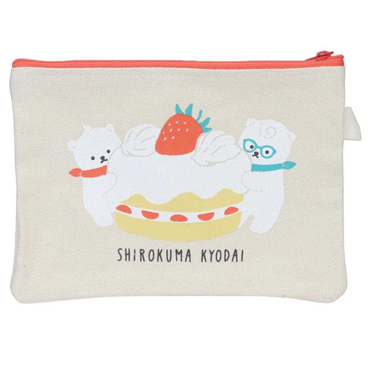 しろくまきょうだい コスメポーチ フラットポーチ ケーキ NL ワタナベ 小物入れ 化粧ポーチ 絵本キャラクター グッズ メール便可 シネマコレクション