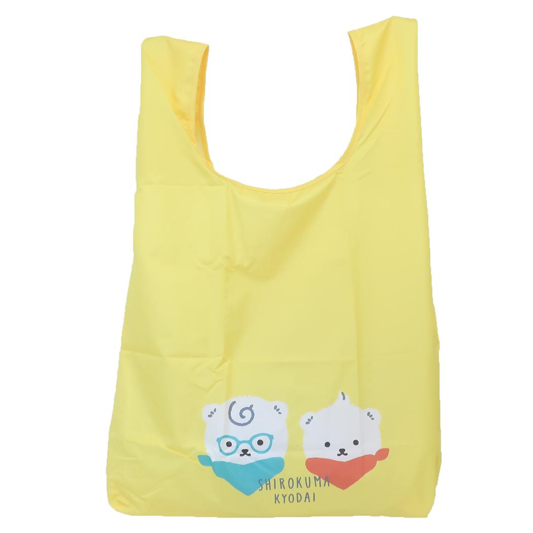 しろくまきょうだい エコバッグ マルシェバッグ 折りたたみ かお YE ワタナベ お買い物かばん ショッピングバッグ ポケッタブル 絵本キャラクター グッズ メール便可 シネマコレクション