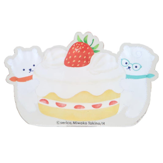しろくまきょうだい クリップ アクリルメモスタンド ケーキ ワタナベ 事務用品 スタンドクリップ デスク 伝言 メモ立て 絵本キャラクター グッズ メール便可 シネマコレクション