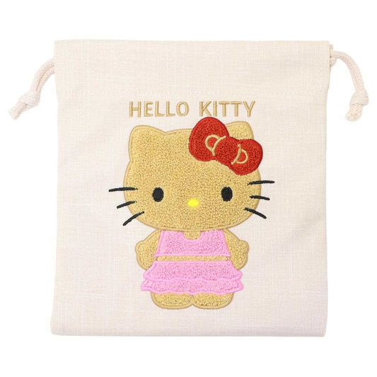 ハローキティ 巾着 サガラ刺繍巾着ポーチ 日焼けアート P01 サンリオ ヤスダ通商 小物入れ キャラクター グッズ メール便可 シネマコレクション