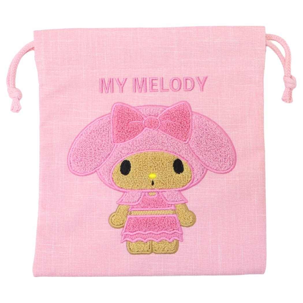 マイメロディ 巾着 サガラ刺繍巾着ポーチ 日焼けアート P03 サンリオ ヤスダ通商 小物入れ キャラクター グッズ メール便可 シネマコレクション