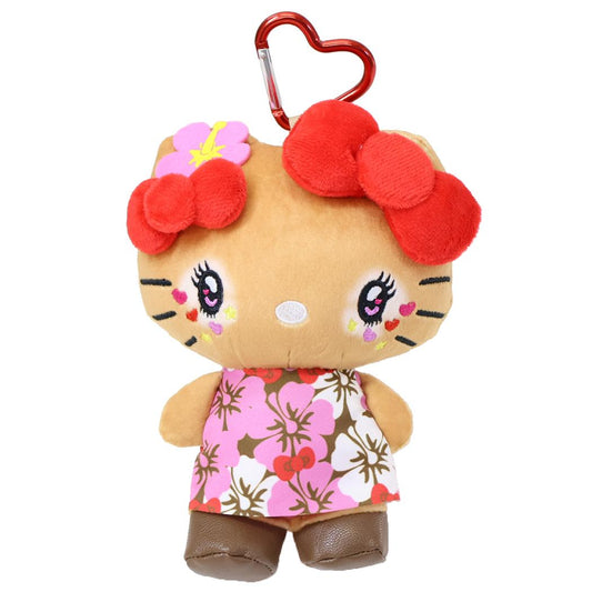 ハローキティ ぬいぐるみポーチ コギャルマスコットポーチ 平成レトロ コギャルシリーズ ハイビスカス柄 サンリオ ヤスダ通商 小物入れ キャラクター グッズ シネマコレクション