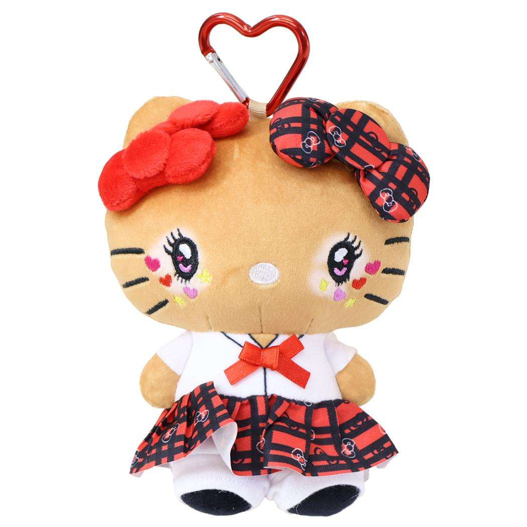 ハローキティ ぬいぐるみポーチ コギャルマスコットポーチ 平成レトロ コギャルシリーズ 制服柄 サンリオ ヤスダ通商 小物入れ キャラクター グッズ シネマコレクション