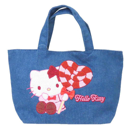 ハローキティ ランチバッグ デニムサガラ刺繍トートバッグ サンリオ ヤスダ通商 お弁当かばん キャラクター グッズ メール便可 シネマコレクション