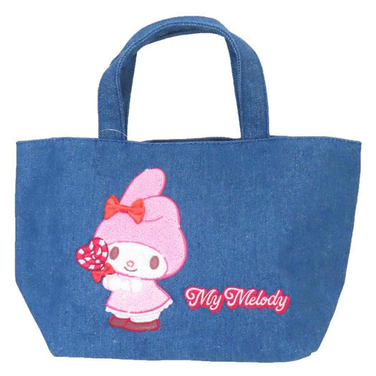 マイメロディ ランチバッグ デニムサガラ刺繍トートバッグ サンリオ ヤスダ通商 お弁当かばん キャラクター グッズ メール便可 シネマコレクション