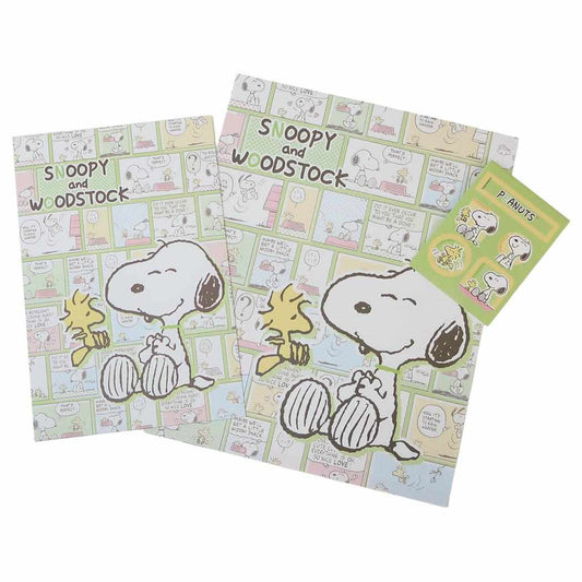 スヌーピー レターセット 手紙セット Comic green ピーナッツ 山野紙業 便箋＆封筒 キャラクター グッズ メール便可 シネマコレクション