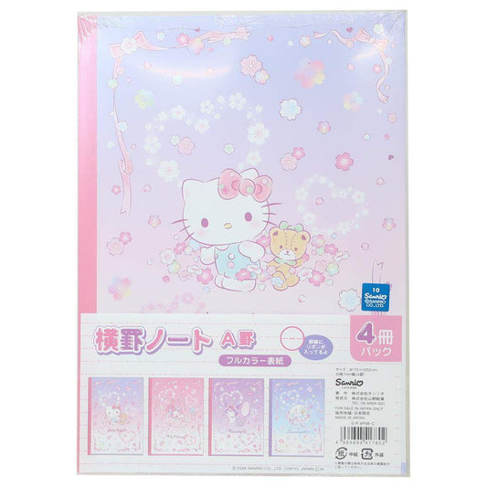 サンリオキャラクターズ 横罫ノート 4冊パックノート B5学習ノート セット さくらマジック S／R 4PNB-C Sanrio 山野紙業 新学期準備文具 かわいい キャラクター グッズ メール便可 シネマコレクション