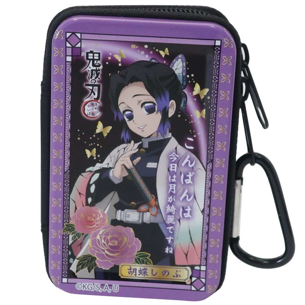 鬼滅の刃 アニメキャラクター スクエア ポーチ カラビナ付き マルチファスナー缶ケース 2 C柄 胡蝶しのぶ 冨岡義勇 不死川実弥 悲鳴嶼行冥 少年ジ