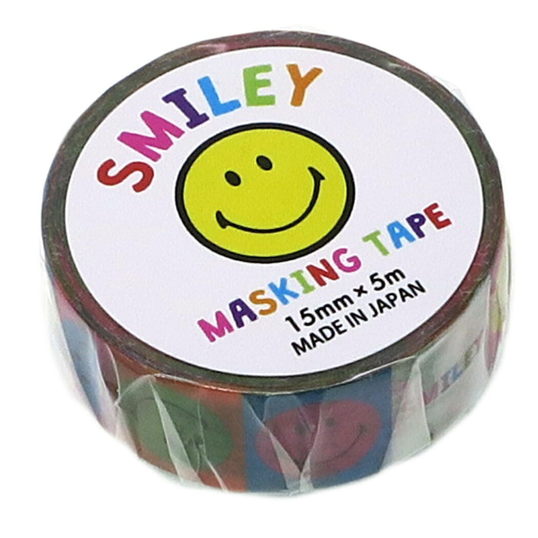 スマイリーフェイス 15mmマステ TS-37 Smiley Face マスキングテープ キャラクター グッズ  DECOテープ プレゼント