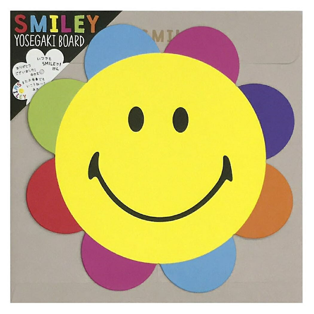 色紙 スマイリーフェイス 封筒付きダイカットメッセージボード フラワー Smiley Face 卒業記念 プレゼント 男の子 女の子