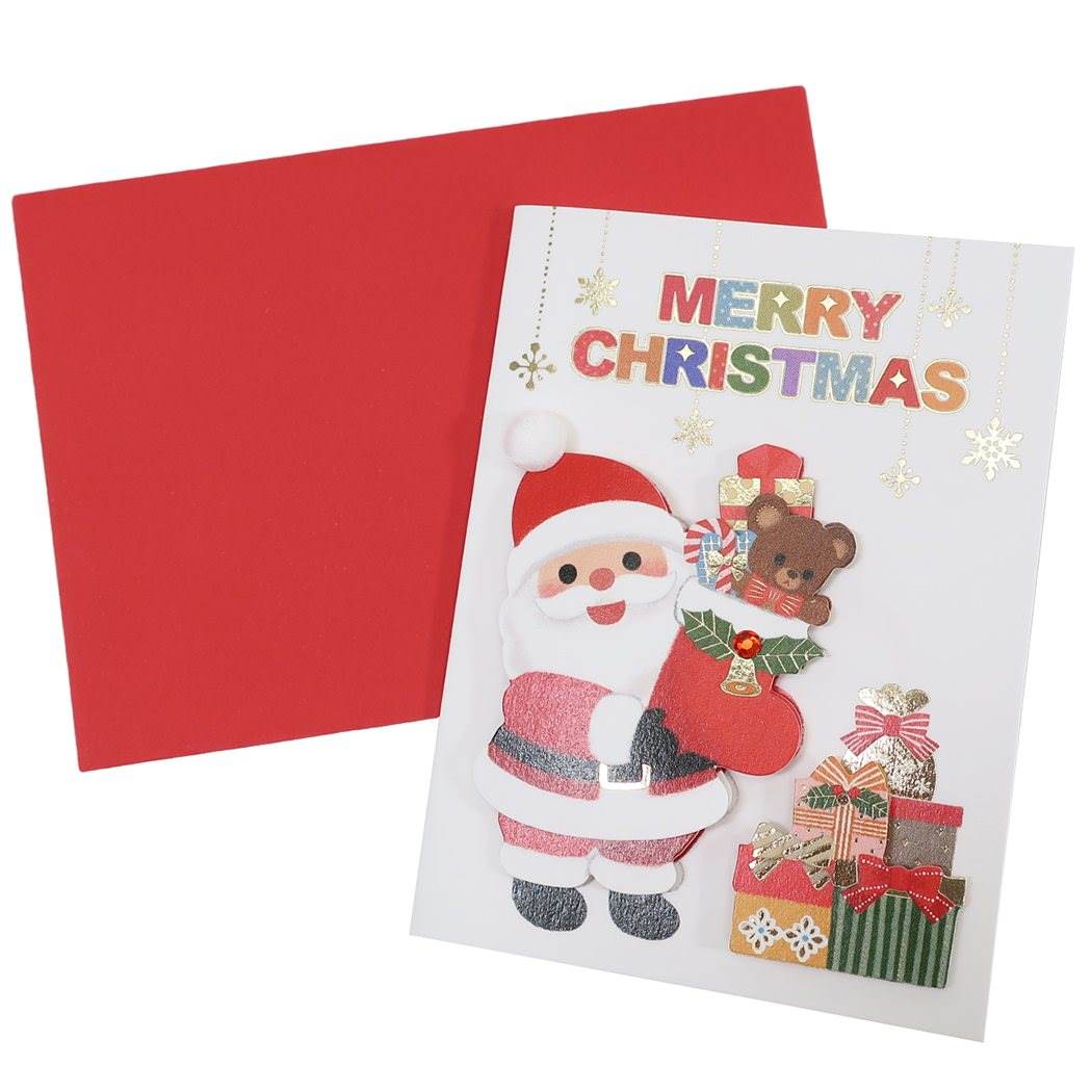 ミニ グリーティングカード ハンドメイド ミニクリスマスカード CHRISTMAS 668 ギフト雑貨クリスマス プレゼント 男の子 女の子