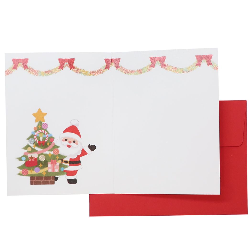 ミニグリーティングカード CHRISTMAS ハンドメイドミニクリスマスカード サンタクロース リース アクティブコーポレーションクリスマス プレゼン