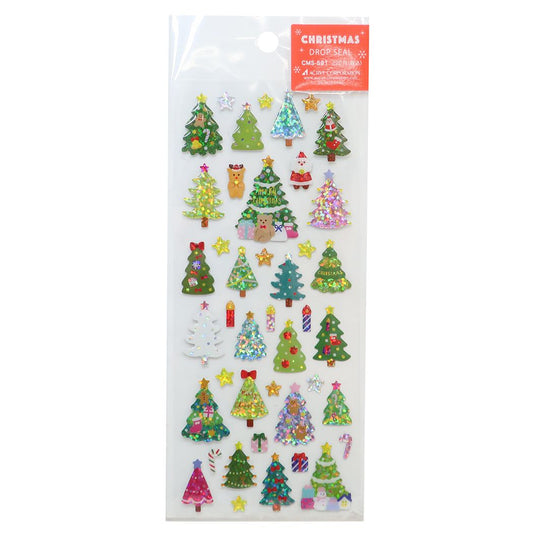 シールシート CHRISTMAS  ぷっくりドロップシール ツリー 手帳デコ プレゼント 男の子 女の子 ギフト
