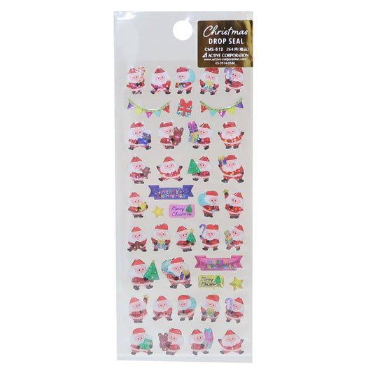 シールシート CHRISTMAS クリスマスドロップシール サンタ アクティブコーポレーション