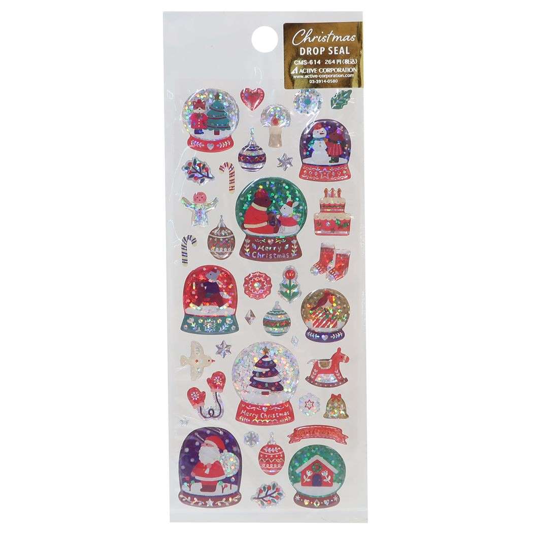 シールシート CHRISTMAS クリスマスドロップシール スノードーム アクティブコーポレーション