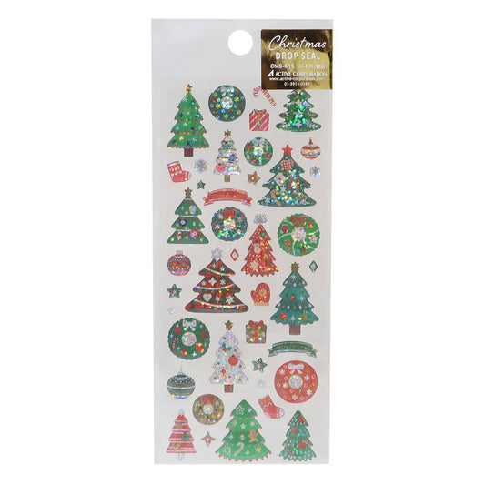 シールシート CHRISTMAS クリスマスドロップシール ツリー 手帳デコ