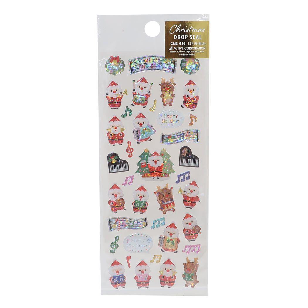 シールシート CHRISTMAS クリスマスドロップシール ミュージック アクティブコーポレーション