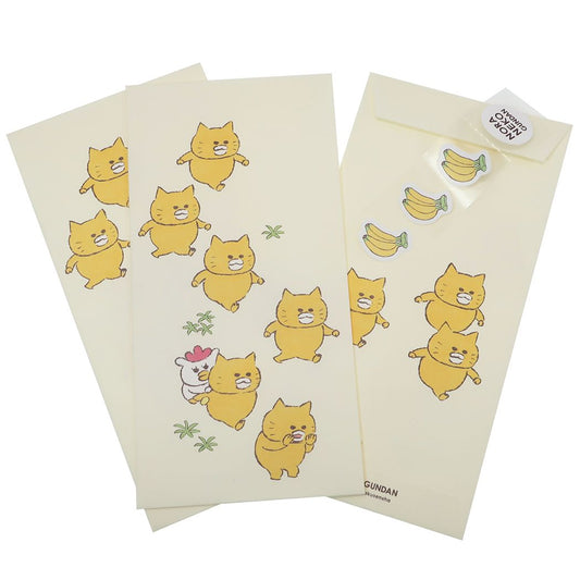 ぽち袋 ノラネコぐんだん 長封筒 3枚セット バナナ 絵本キャラクター グッズ プレゼント 男の子 女の子 ギフト