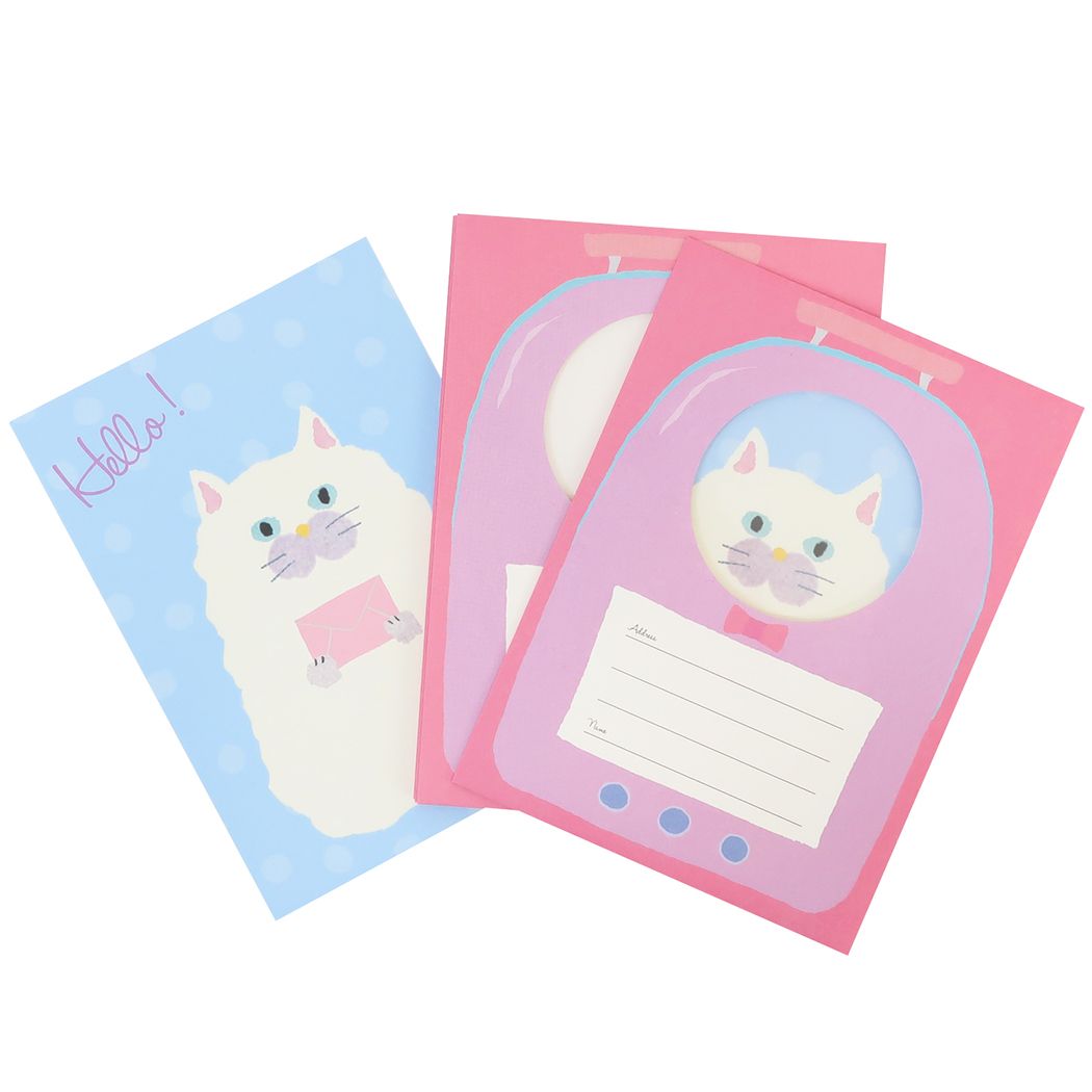手紙セット フラッフムームー レターセット ねこ運ばレター 便箋＆封筒