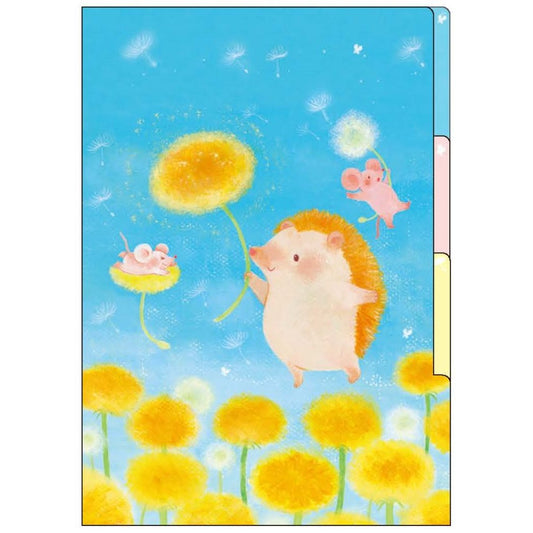 吉田麻乃 ポケットファイル 3ポケット A4 クリアファイル たんぽぽとハリネズミの旅立ち プレゼント 男の子 女の子 ギフト