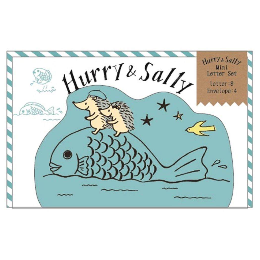 レターセット ハリーサリー ミニレターセット 魚に乗って クローズピン
