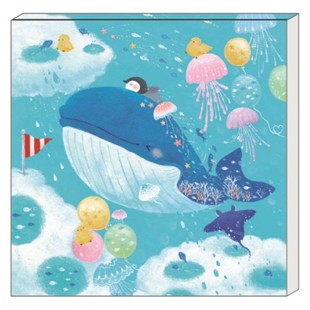 メモ帳 吉田麻乃 メモパッド クジラの浪漫飛行 おしゃれ文具 事務用品