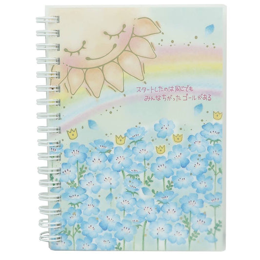 リングノート もん MON Series ガーリーイラスト グッズ A6 方眼リングノート 太陽とネモフィラ プレゼント 男の子 女の