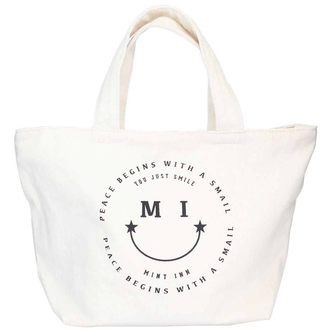 ランチバッグ ミニトートバッグ ファスナー付き MI-SMILE ミントイン