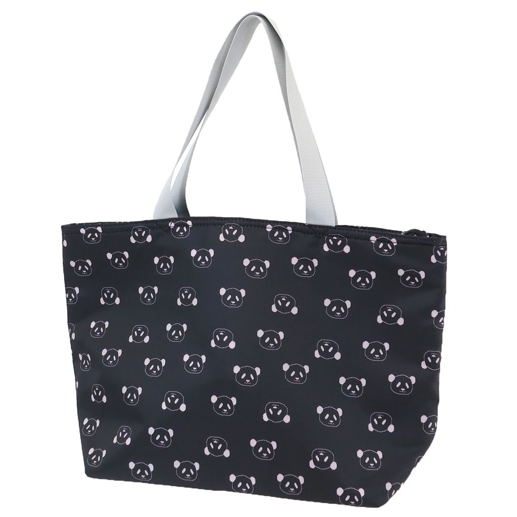 保冷トートバッグ ファスナー付きクーラートート パンダBK パンダ ミントイン