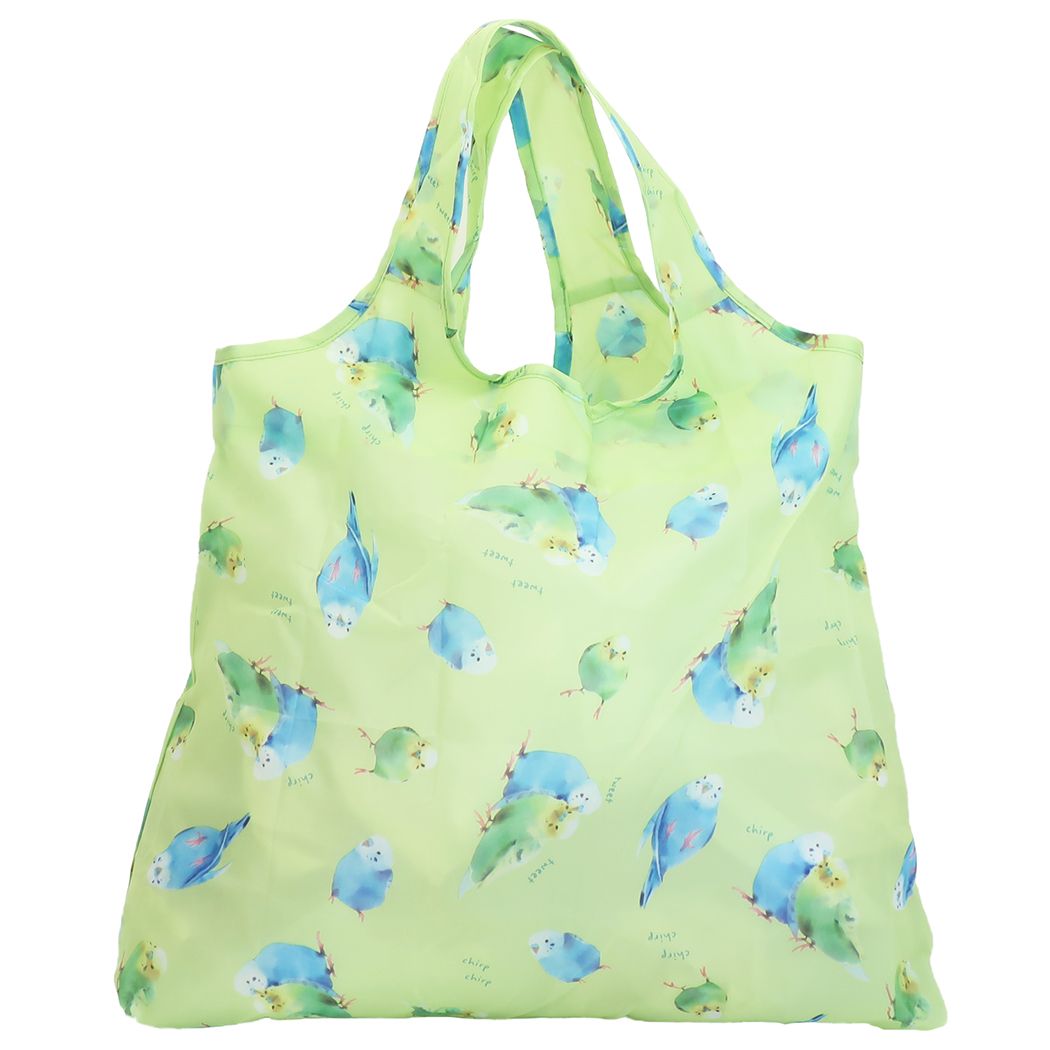 ショッピングバッグ アニマル コンパクトサイズ たたまない エコバッグ 巾着 インコ ミントイン プレゼント 男の子 女の子 ギフト