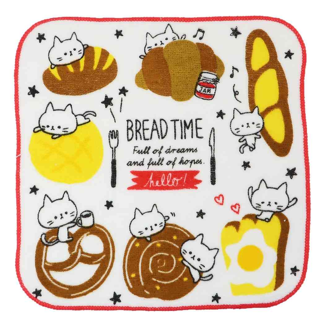 ミニタオル ハンカチタオル ねこブレッド ミントイン